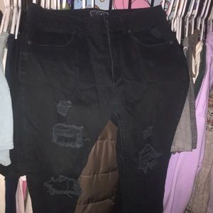 Forever 21 men 31x32 distressed black skinny jeans